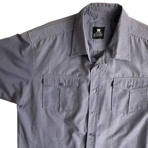 PJ Mark‎ Mens Blue Short Sleeve Button Up Shirt Casual Workwear Top, XL